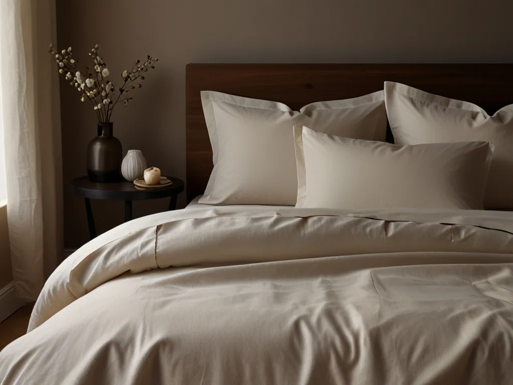 Organic cotton bed linen set in natural colors
